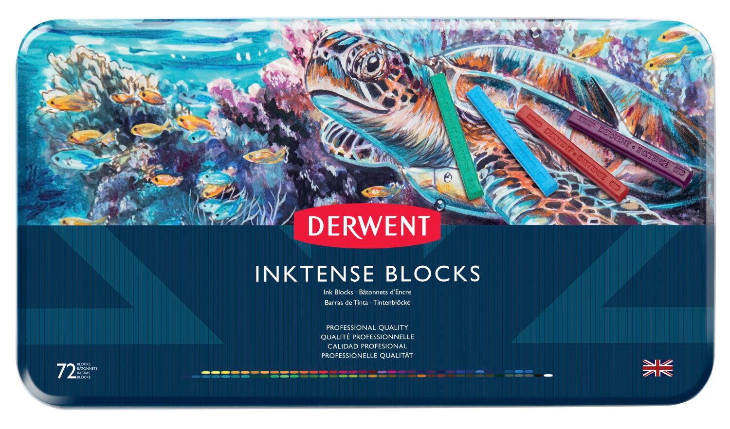 Derwent Inktense Blocks 72 musteväriliitulajitelma