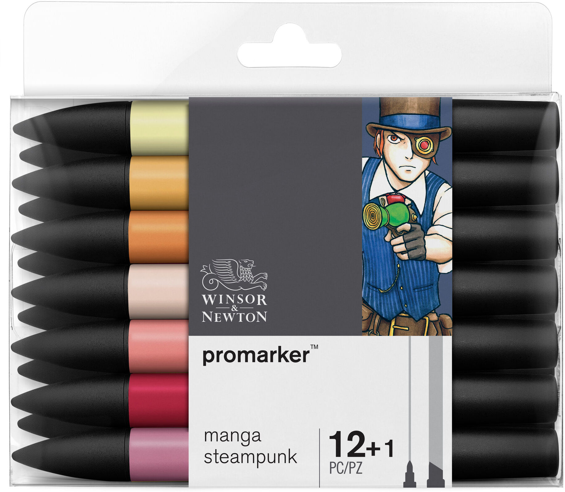 WINSOR&NEWTON Winsor & Newton ProMarker Manga Steampunk 12+1 kpl tussilajitelma