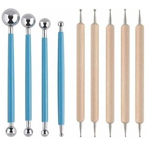 TIGREZY 9 Piece Outils de stylet a bille de pointage pour Mandala Rock Peinture, artisanat d'argile de Poterie, Art de Gaufrage - Publicité