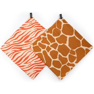 KLRK Home Wild Color Zebra&Giraffe; couches en tissu 96x96 cm 2 pcs