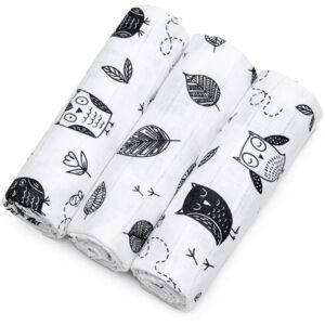 T-TOMI TETRA Cloth Diapers HIGH QUALITY couches en tissu Owls 70x70 cm 3 pcs