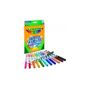 Crayola - 12 feutres a dessiner ultra lavables (pointe fine) - boîte française - se nettoie sans frotter - Publicité