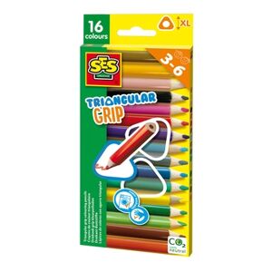 Creative SES Creativ e® Crayons de couleur triangulaires 16 pieces