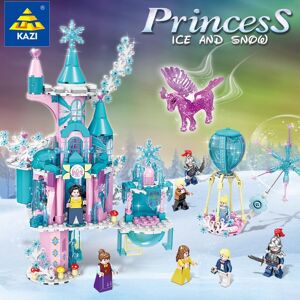 Blocs de Construction pour Filles, Château de Neige, Princesse, Blocs de Construction assemblés à Petites Particules, Jouets pour Enfants, Coffret Cadeau 8 en 1