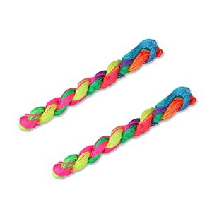 LuLiyLdJ 2 pièces cordon de perles en Nylon élastique cordon élastique cordon arc-en-ciel cordon de perles multicolore brins de Bracelet de chaîne de perles 50m - Publicité