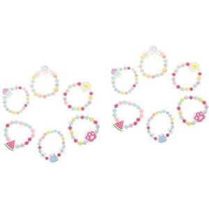 UPKOCH 12 Pièces Bracelet De Dessin Animé Bijoux De Poignet En Perles Bracelet Enfant Fille Bracelets En Vrac Bracelets Filles Bracelet Perlé Enfants Étudiant Plastique Accessoires - Publicité