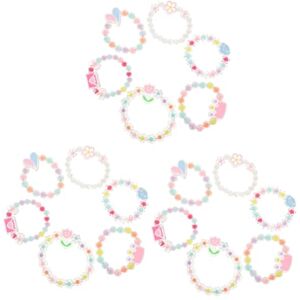 ibasenice 18 Pcs Bracelet De Dessin Animé Bracelet Élastique Bracelets Claque Pour Enfants Bracelets En Vrac Bracelets De Perles Élastiques Bijoux Petite Fille Perlé Plastique - Publicité