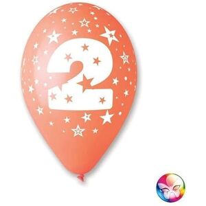 Gemar 1 Sachet de 10 Ballons de Baudruche Chiffre 2 30 cm Multicolore - Publicité