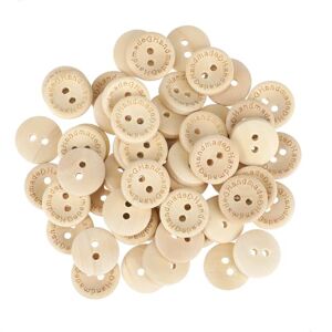 Mozeat Lens Lot de 50 boutons en bois naturel à coudre faits à la main avec amour 2 trous Pour tricot et loisirs créatifs 15 mm - Publicité