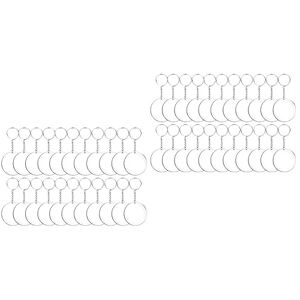 25/50PCS Clair Acrylique Cercles Blancs Disques Acryliques En