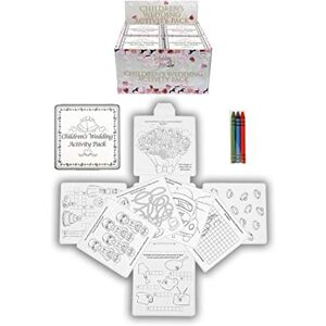 HENBRANDT Kit de 4 activités pour enfants pendant les mariages: Crayons, Dessin, Livre de coloriage, Jeux de voyage - Publicité