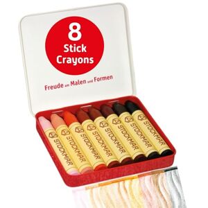 STOCKMAR 32200 Crayons de Cire édition spéciale du Monde avec 8 Crayons de Couleur Multicolores, emballés dans Un étui en tôle Pratique, idéal pour la Maternelle, Convient aux Enfants à partir de 3 - Publicité
