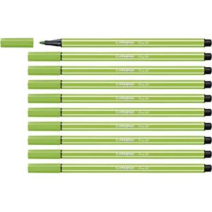 STABILO Lot de 10 Feutres de Dessin PEN 68 Pte ogive Moyenne 1 mm Vert clair - Publicité