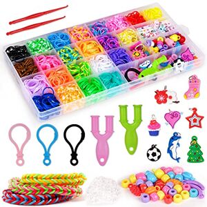 pearoft Elastique Bracelet pour 6 7 8 9 Ans Filles , Jouets DIY Caoutchouc Kit Bricolage Créatifs d'artisanat pour Enfants 6-10 Ans Cadeau d'anniversaire pour Enfant 8 9 10 11 12 Ans - Publicité