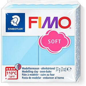 Staedtler FIMO Soft, Pâte à modeler extrêmement souple, Durcissant au four, Pour débutants et artistes, Pain pastel bleu d'eau de 57 grammes, 8020-305 - Publicité