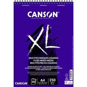 Canson XL Fluid Mixed Media Album spiralé 30 feuilles A4 250g/m² Blanc - Publicité