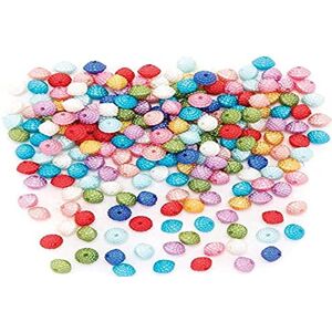 Baker Ross FE339 Perles pompons perlées Paquet de 250, embellissements multicolores pour la fabrication de bijoux pour enfants, l'artisanat et les activités d'artisanat - Publicité