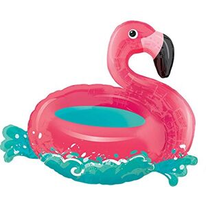 amscan Floating Flamingo SuperShape Foil Balloons 30"/76cm w x 27"/68 cm - Publicité