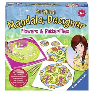 Ravensburger – Mandala Designer – Dessin – Loisir créatif – Pochoirs – Crayons de couleur inclus – Flowers & Butterflies – Fleurs – Papillons – Enfant – Dès 6 ans – 29809 – Version française - Publicité