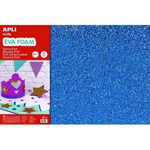 APLI Kids APLI 13435 Pochette de 3 feuilles de mousse "EVA" bleue à paillettes - Publicité