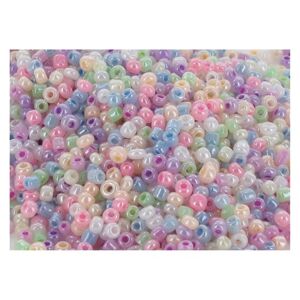 O color Bocal de 500 perles de rocailles irisées, diamètre 2,5mm, couleurs assorties - Lot de 3