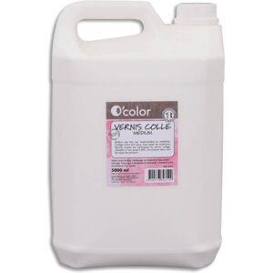 O color Bidon de 5 Litres de Vernis colle Blanc, s'incorpore à tous types de couleurs, diluable à l'eau