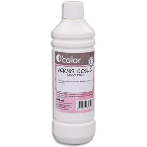 O color Flacon de 500 ml de Vernis colle Blanc DecPro, sans acide ni solvant, tous types papier décors - Lot de 3