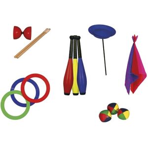 First loisir Kit jonglerie : 3 balles a grains, 3 anneaux, 3 foulards, 3 massues, 1 assiette, 1 diabolo