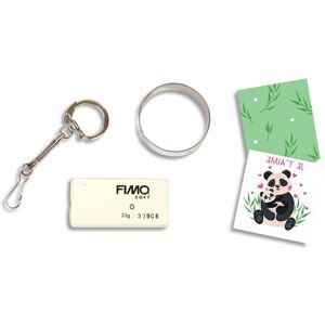 Graine créative Lot de 12 kits pour créer des porte-clés en Fimo Panda - Lot de 2