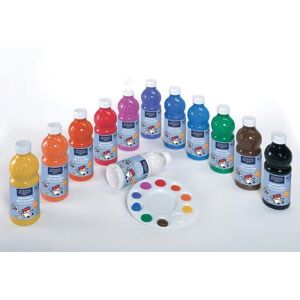 Lefranc & bourgeois Gouache liquide - flacon 500 ml x 12 - couleurs assorties - ultra lavable