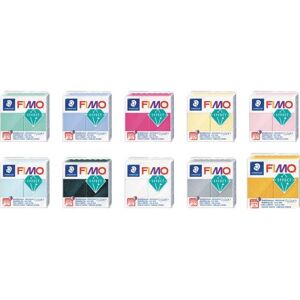 Graine créative Lot de 10 pains 57 gr FIMO EFFET PIERRES PRECIEUSES - coloris assortis - cuisson à 110°C