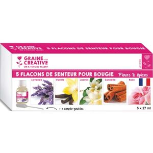 Graine créative Lot de 5 flacons de 27 ml de senteurs pour bougie : fleurs et épices