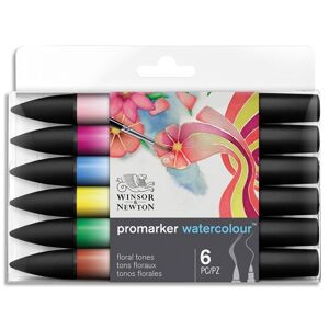 Winsor  & newton Pochette de 6 ''ProMarker'' aquarellable. Tons floraux