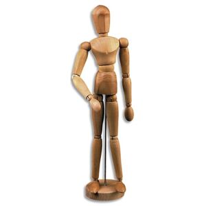 Lefranc & bourgeois Mannequin Homme en bois de 30cm. Ideal pour apprendre les proportions du corps humain - Lot de 2 Jaune soleil