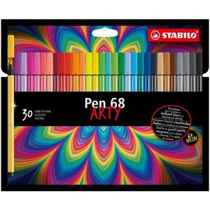 Stabilo Pen 68 ARTY feutre de dessin pointe moyenne - Etui carton de 30 feutres - Coloris assortis