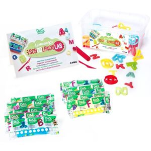 Giotto Schoolpack 10 x 100g pâte à modeler Das Junior avec 26 moules alphabet et accessoires