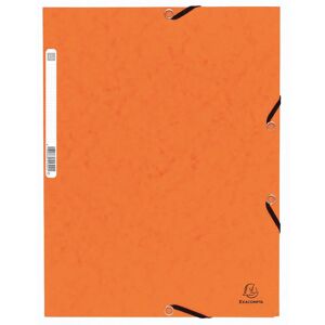 Exacompta Chemise à élastiques 3 rabats carte lustrée 355g/m2 - Orange - Lot de 50 Jaune