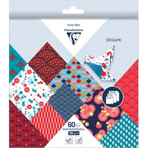 Clairefontaine ORIGAMI, Pochette de 60 feuilles 70g/m² 3 formats - Hanayo - Lot de 5