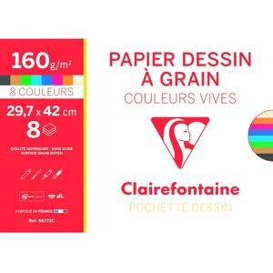 Clairefontaine Etival Color pochette 8F A3 160g - Assortiment vif - Lot de 10