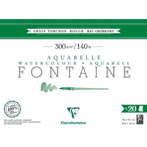 Clairefontaine Fontaine bloc collé 4 côtés 20F 46x61cm 300g grain torchon - Lot de 2 Vert foncé