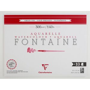 Clairefontaine Fontaine bloc collé 1 côté 10F 31x41cm 300g grain fin - Lot de 2