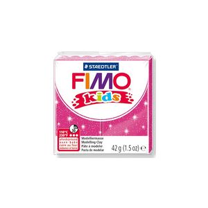 Fimo kids Pâte à modeler, à cuire, 42 g, rose paillette - Lot de 8 Argent