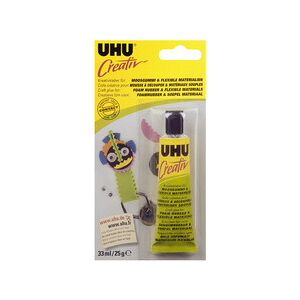 Uhu Colle spéciale 'Creativ' pr mousse à découper, tube 33ml - Lot de 3