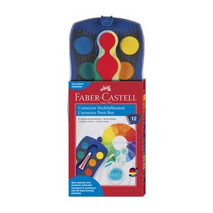 FABER-CASTELL Palette de peinture CONNECTOR 12 couleurs bleu - Lot de 2