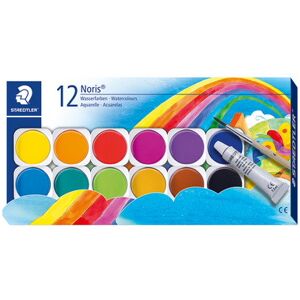 Staedtler Boîte de peinture Noris, 12 couleurs - Lot de 3