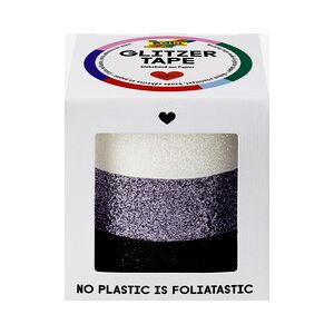 Folia Ruban adhésif 'Glitter-Tape', blanc / gris / noir - Lot de 3