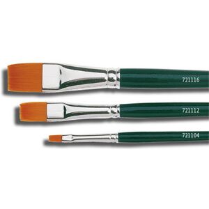 Pinceau Hobby Line BASIC, nylon, plat, N. 16 - Lot de 3