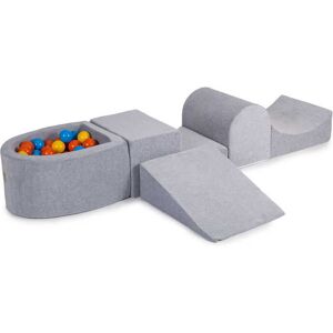 MeowBaby Set de mousse gris clair balles Orange/Jaune/Bleu Multicolore 45x30x250cm