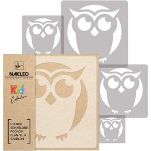 Nakleo Pochoirs en plastique reutilisables 5 pieces HIBOU