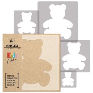 Nakleo Pochoirs en plastique reutilisables (5 pieces) // OURS EN PELUCHE